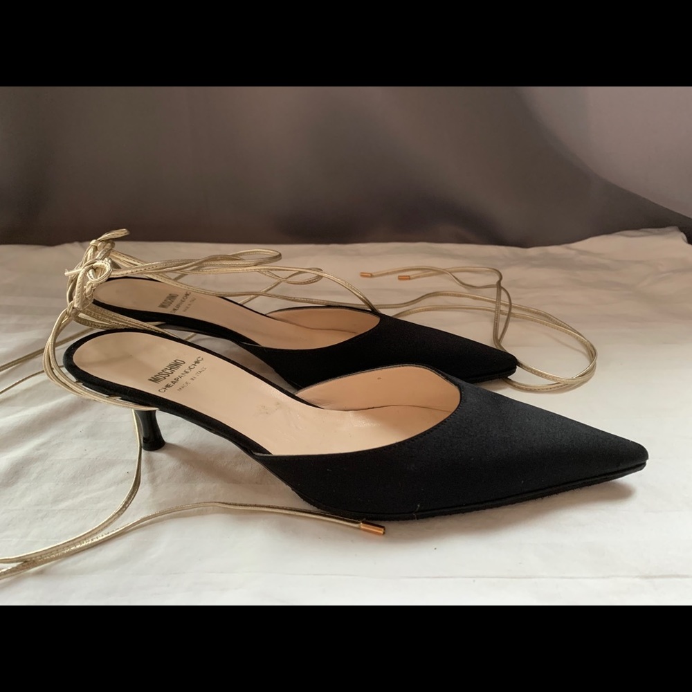 Moschino Cheap and Chic Satin lace up heels
